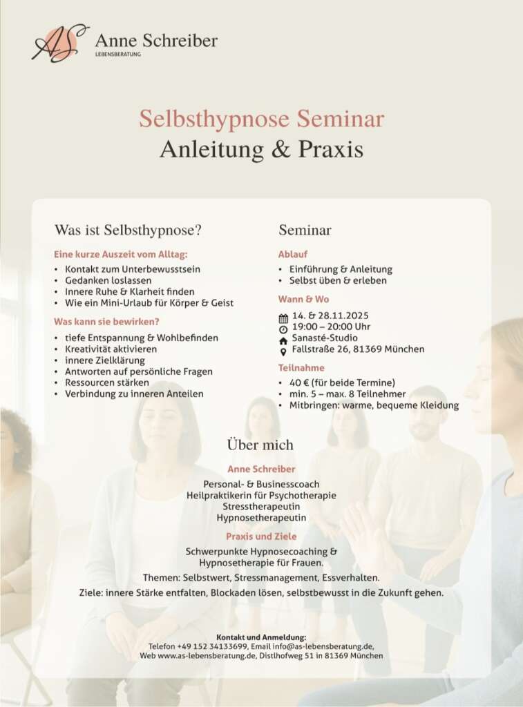 Selbsthypnose Seminar Anleitung und Praxis
